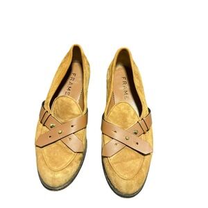 Frame Brown Suede Loafer, Brown Flats, Made in Spain Size 37 US 7